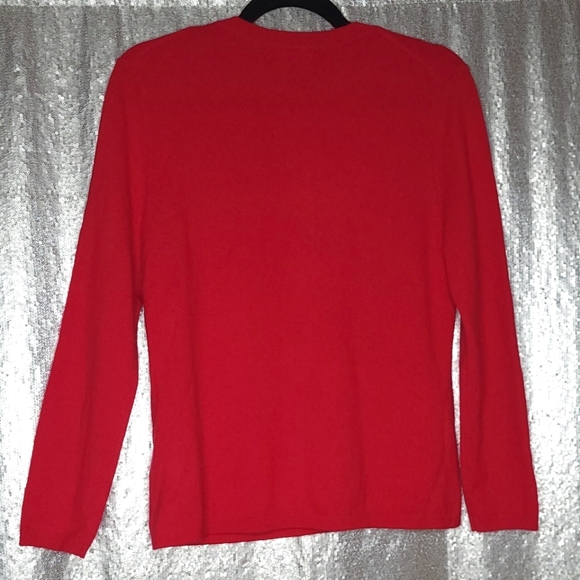 Lands' End EUC MP 100% cashmere Red sweater - Picture 2 of 8